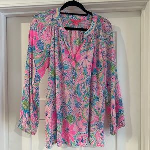 Lilly Pulitzer Elsa Silk Top. Size XL